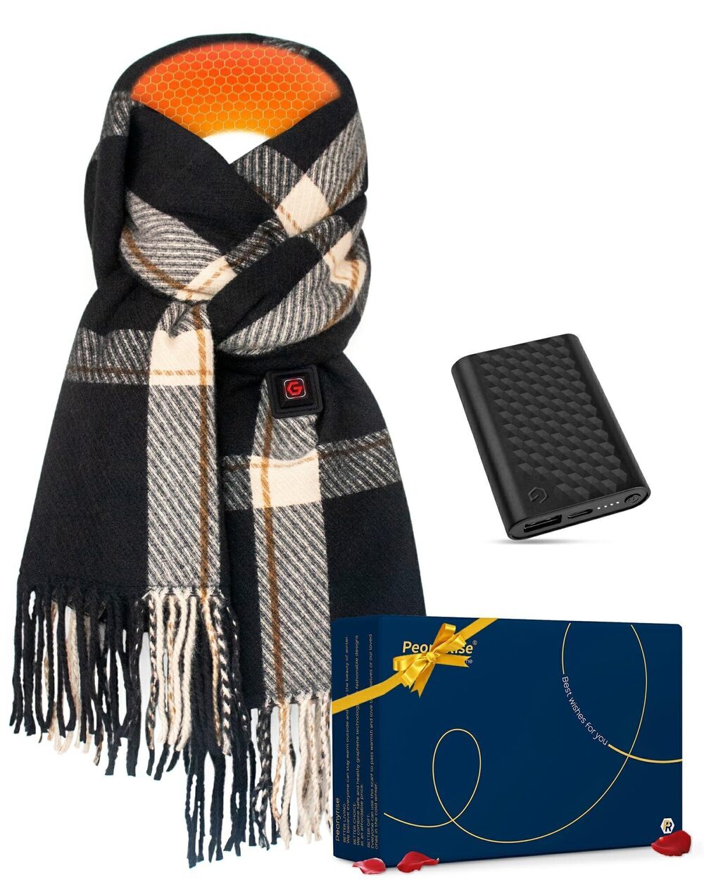 3732 Heated Scarf Rechargeable Electric Heating Neck Warmer Portable